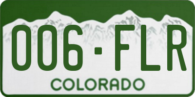 CO license plate 006FLR