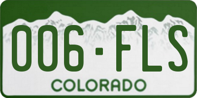 CO license plate 006FLS