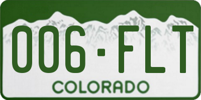 CO license plate 006FLT