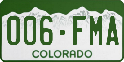CO license plate 006FMA