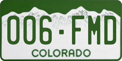 CO license plate 006FMD