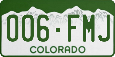 CO license plate 006FMJ