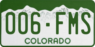 CO license plate 006FMS