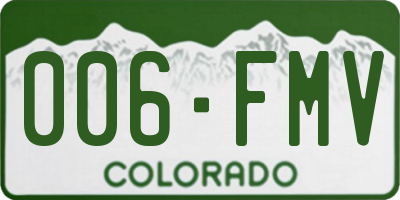 CO license plate 006FMV