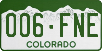 CO license plate 006FNE