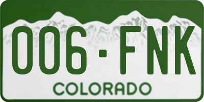 CO license plate 006FNK