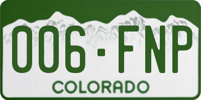 CO license plate 006FNP