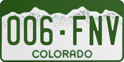 CO license plate 006FNV