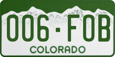 CO license plate 006FOB