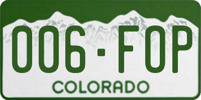 CO license plate 006FOP