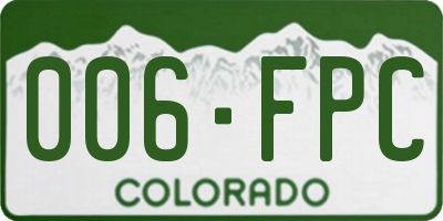 CO license plate 006FPC