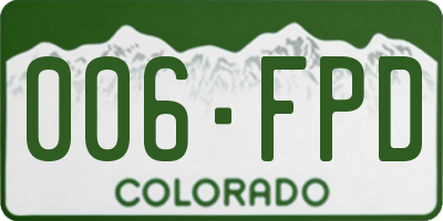 CO license plate 006FPD