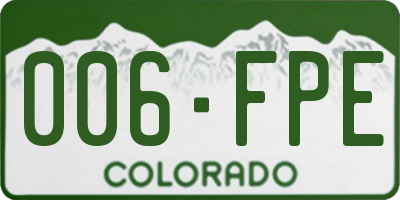 CO license plate 006FPE