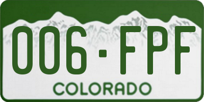 CO license plate 006FPF