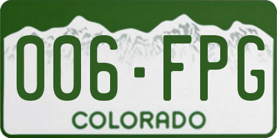 CO license plate 006FPG