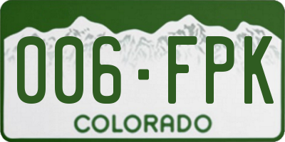 CO license plate 006FPK
