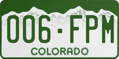 CO license plate 006FPM