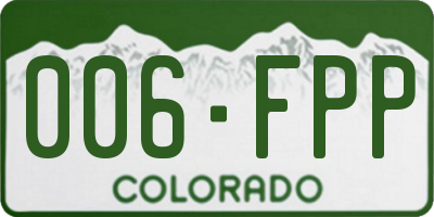 CO license plate 006FPP