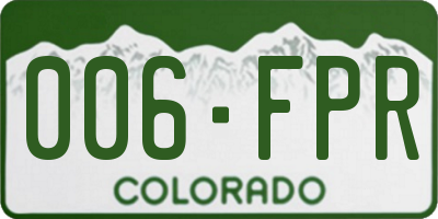 CO license plate 006FPR