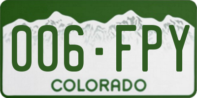 CO license plate 006FPY
