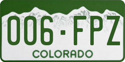 CO license plate 006FPZ