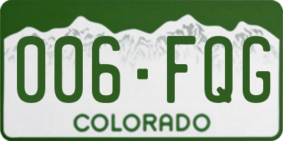 CO license plate 006FQG