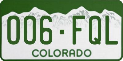 CO license plate 006FQL