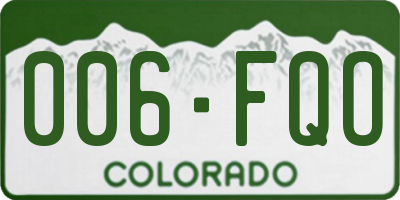 CO license plate 006FQO