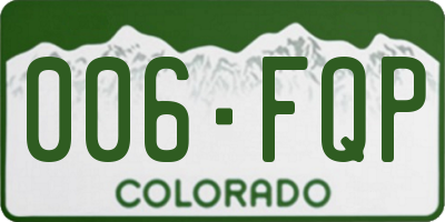 CO license plate 006FQP