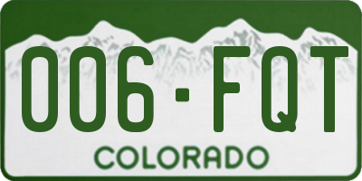 CO license plate 006FQT
