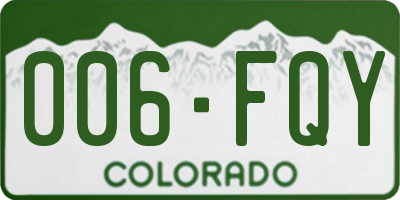 CO license plate 006FQY