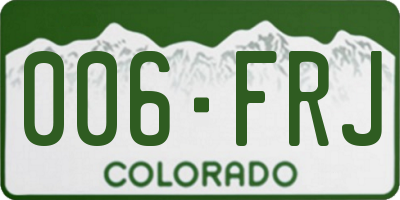CO license plate 006FRJ