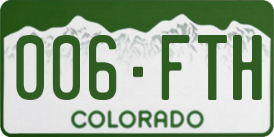 CO license plate 006FTH
