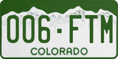 CO license plate 006FTM