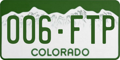 CO license plate 006FTP