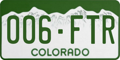 CO license plate 006FTR