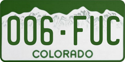 CO license plate 006FUC