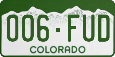 CO license plate 006FUD