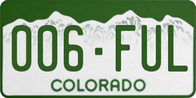CO license plate 006FUL