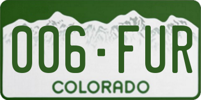 CO license plate 006FUR