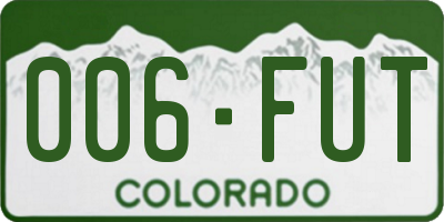 CO license plate 006FUT