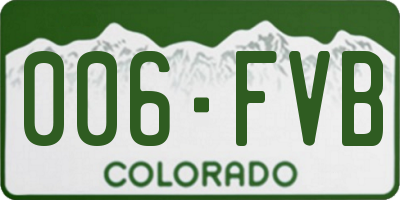 CO license plate 006FVB