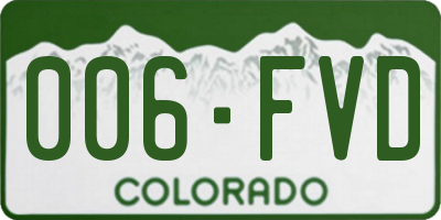 CO license plate 006FVD