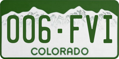 CO license plate 006FVI