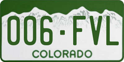 CO license plate 006FVL