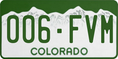 CO license plate 006FVM
