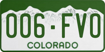 CO license plate 006FVO