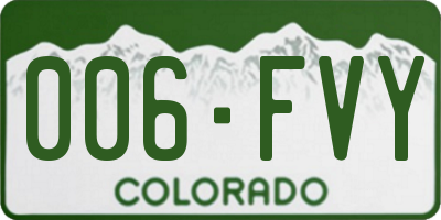 CO license plate 006FVY