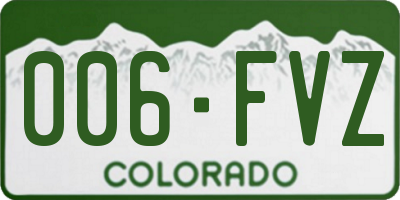 CO license plate 006FVZ