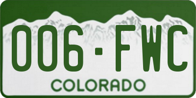 CO license plate 006FWC